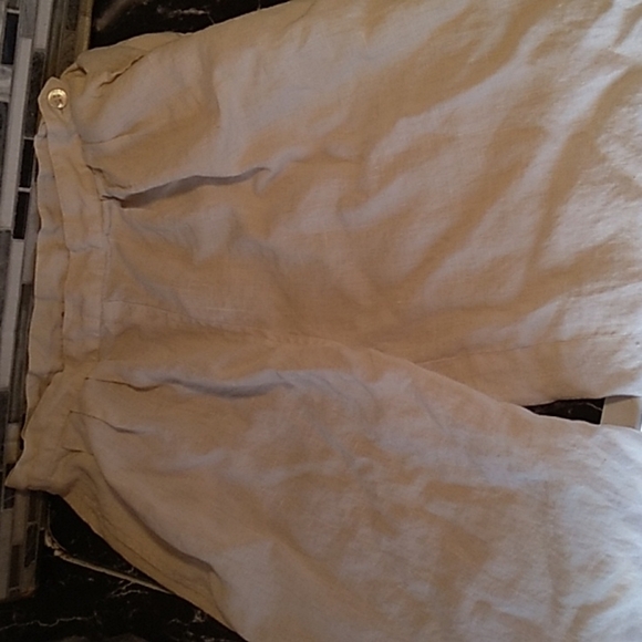 Vintage high rise 100% linen long shorts 28" waist - Picture 1 of 3